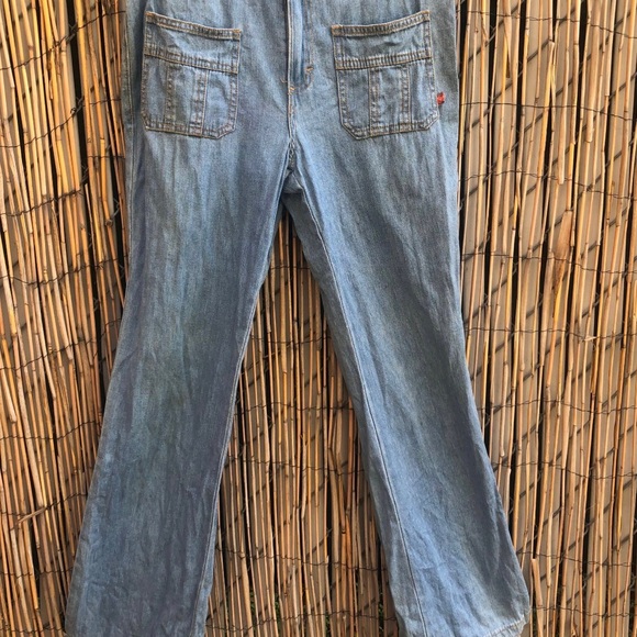 1970s style Roxy brand front pocket button Jeans Size 7 - Picture 2 of 5